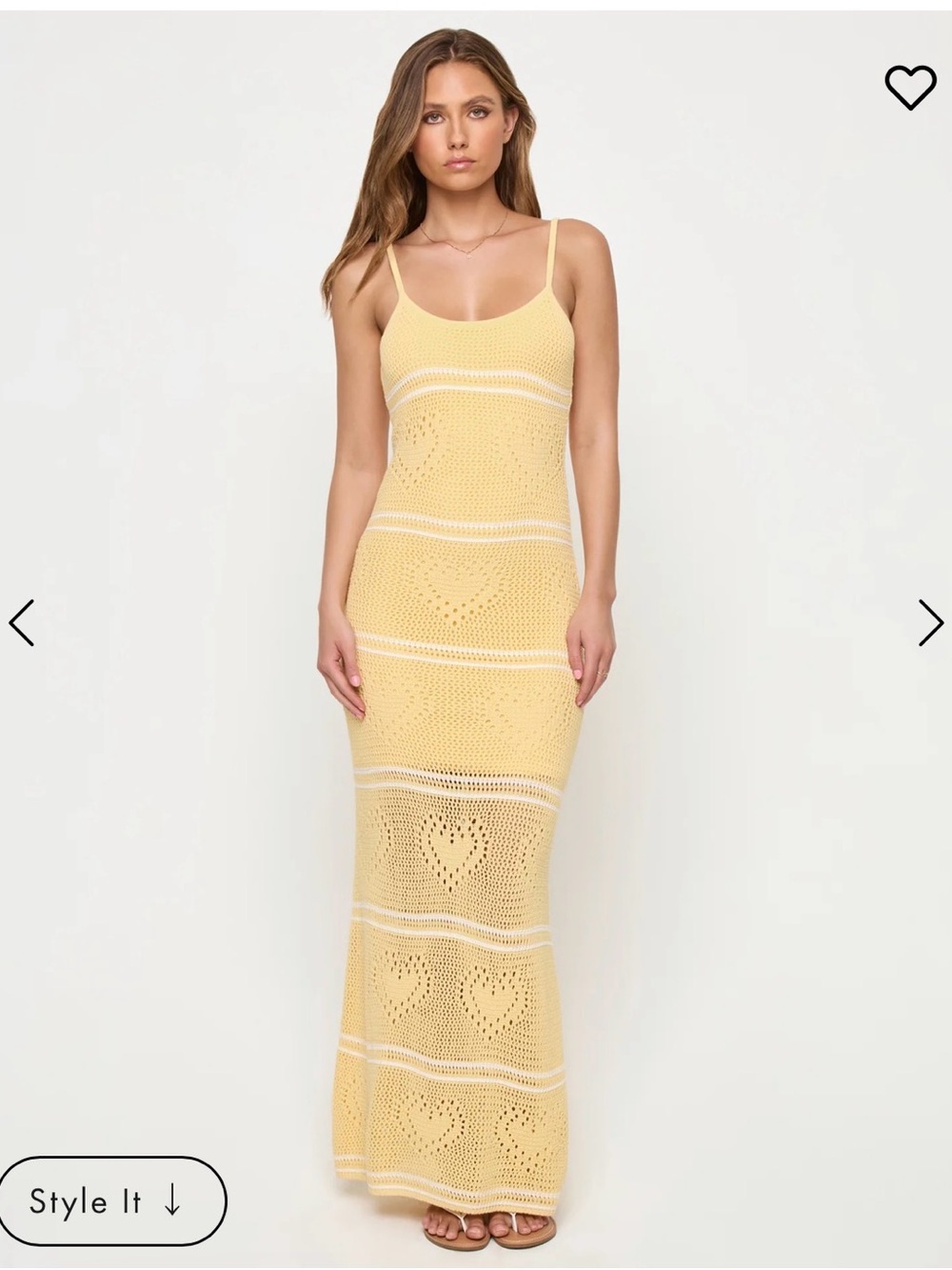 l*space Lemon Crochet Maxi Dress with Scoop Neck